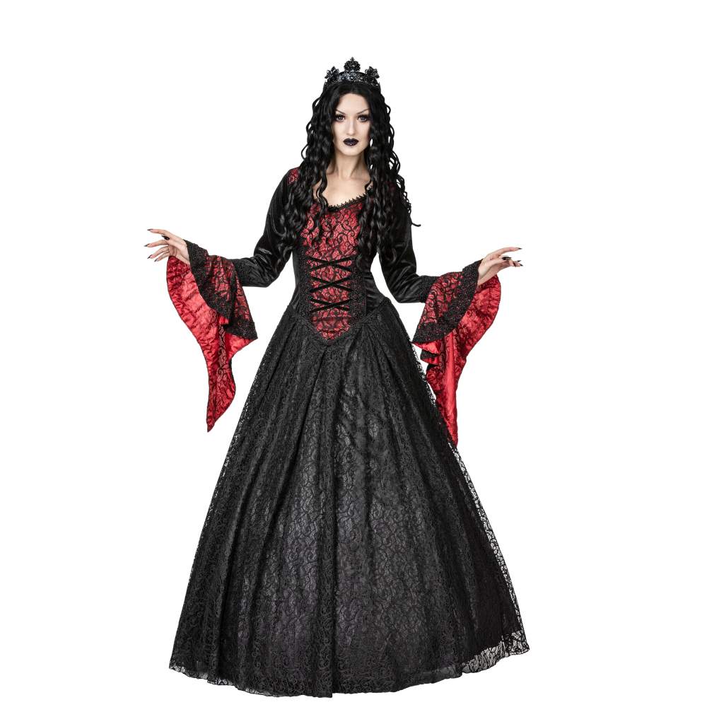 Sinister - 1211 Long dress - Black/Burgundy